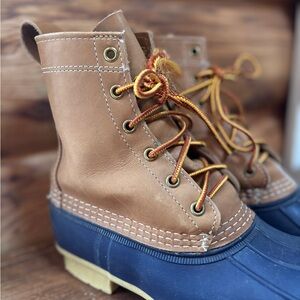 L.L. Bean Duck Boots Brown Leather Women’s 7 Excellent Condition